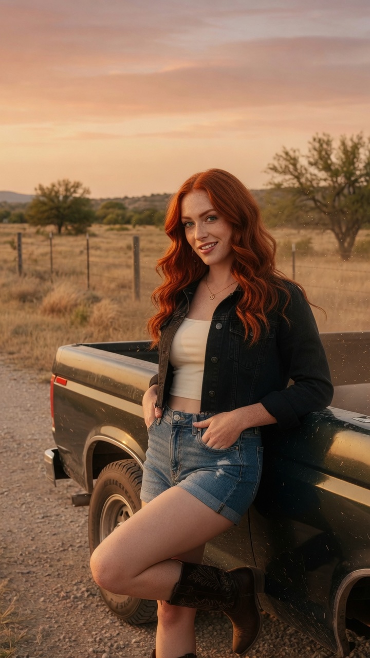Scarlett in truck